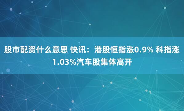 股市配资什么意思 快讯：港股恒指涨0.9% 科指涨1.03%汽车股集体高开