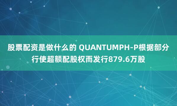 股票配资是做什么的 QUANTUMPH-P根据部分行使超额配股权而发行879.6万股